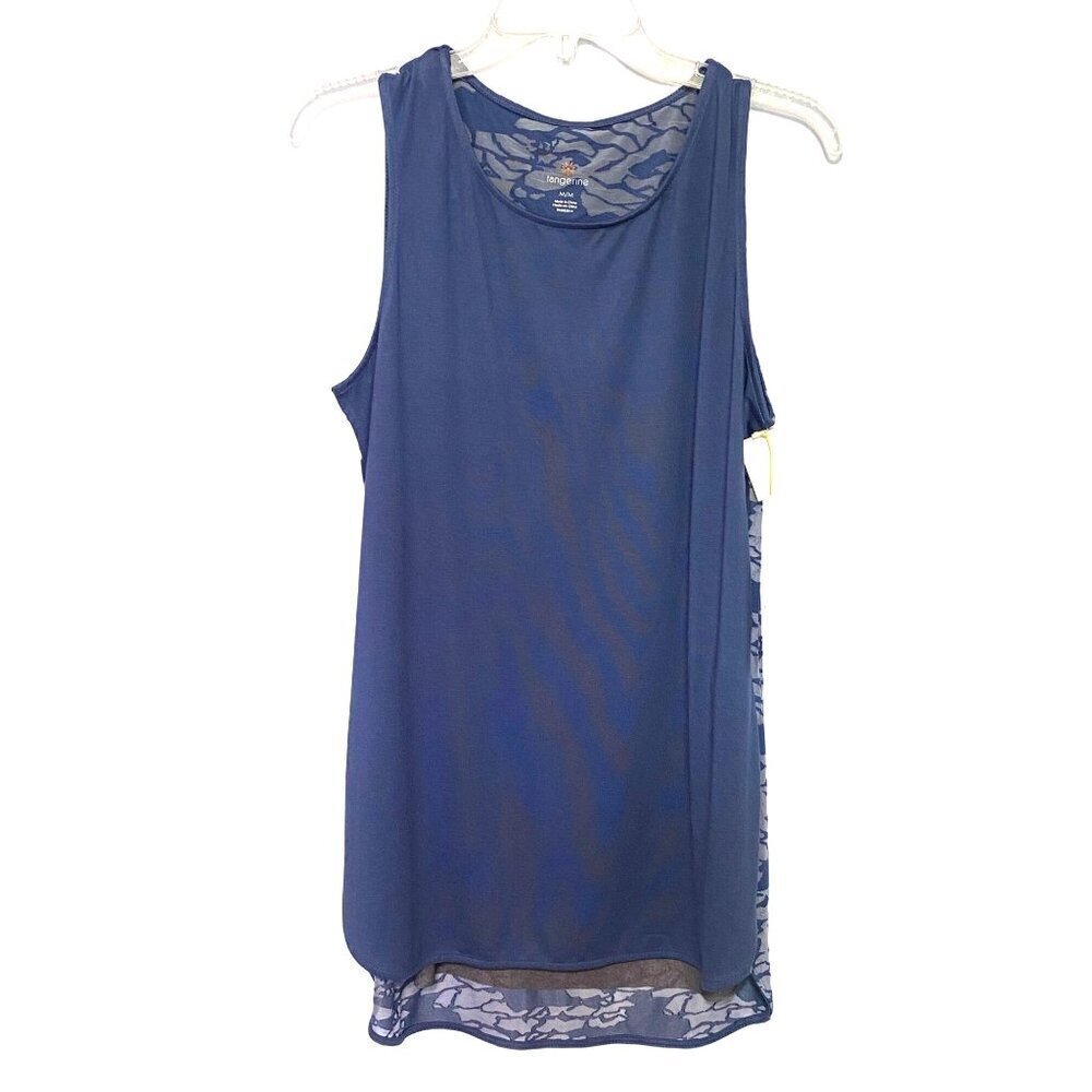 Tangerine Athletic Tunic Layered Look Stretchy Blue Sleeveless Women's‎ Medium